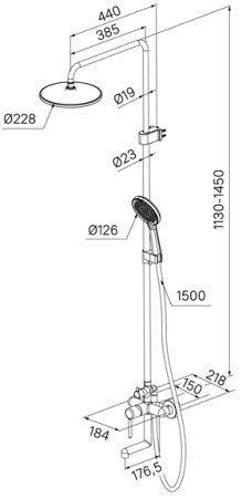 Душевая система с тропическим душем и изливом IDDIS Aiger (AIGMG3Fi06) 