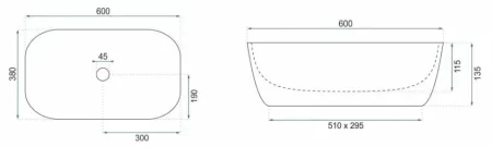 Раковина 60х38 см Rea Jovita REA-U8606 