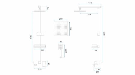 Душевая система 250 мм Rea Jack REA-P7009 