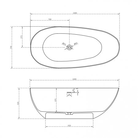 Ванна из искусственного камня ABBER Stein AS9611-1.6 белая матовая 