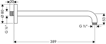 Кронштейн для верхнего душа Hansgrohe 27413700 Белый матовый 