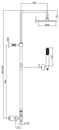 Душевая система Webert Elio EL870105015PVC Хром 