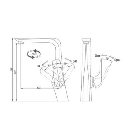 Смеситель для кухни Landberg LB-13205-D120 Хром 