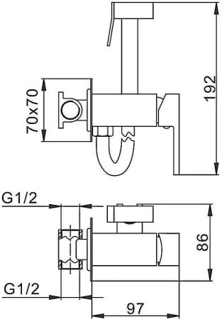 Гигиенический душ со смесителем Frap F7506-4 Бронза 