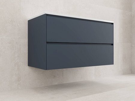 Тумба подвесная "ЛИМА 100" эмаль, под раковину LINE 100, 2 ящ., PLUS, графит 