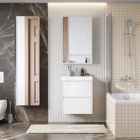 Тумба под раковину Aquaton Сканди 55 1A251701SD010 подвесная Белая 