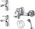 Комплект для ванной D&K Ambrosius Rhein DA1340002SET 4 в 1, три смесителя + душевой гарнитур 