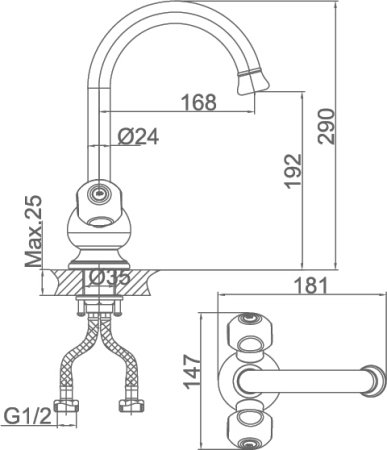 Смеситель для кухонной мойки D&K Kassel Hessen DA1422401 