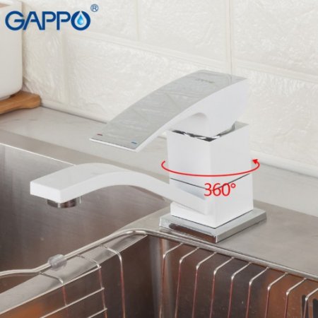 Смеситель для раковина Gappo Jacob G4507-7 белый/хром 