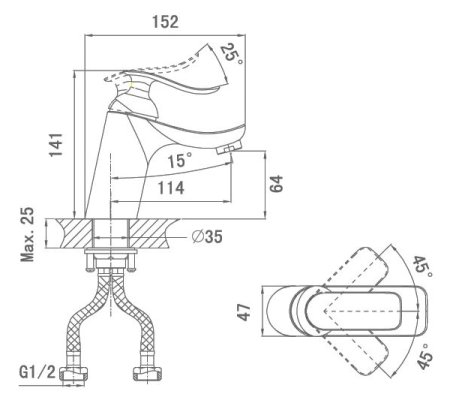 Смеситель D&K Liszt Bayern DA1232101 для раковины 