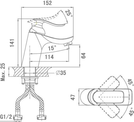 Смеситель D&K Liszt Bayern DA1232101 для раковины 