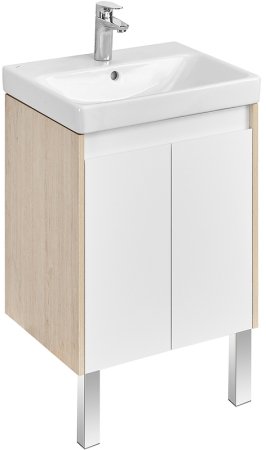 Тумба под раковину Aquaton Сканди Doors 55 1A278801SDB20 Белый глянец, Дуб верона 