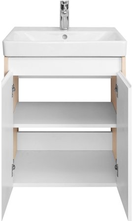 Тумба под раковину Aquaton Сканди Doors 55 1A278801SDB20 Белый глянец, Дуб верона 