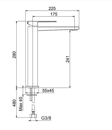 Смеситель для раковины Fiore Kube 100NN8518 Черный 