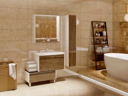 Шкаф пенал Aquaton Капри 30 R 1A230503KPDBR подвесной Таксония темная 