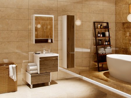 Шкаф пенал Aquaton Капри 30 R 1A230503KPDBR подвесной Таксония темная 