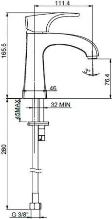 Смеситель для раковины Paini Angel ANCR205LMKM Хром 