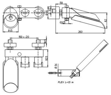 Смеситель для ванны Paini Morgana 73PW105LZKM Никель PVD 