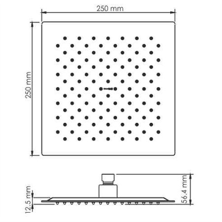 Верхний душ WasserKRAFT Sauer A256 Золото глянцевое 