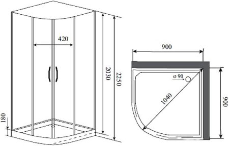 Душевая кабина Timo Premium Ilma-909 B Black 