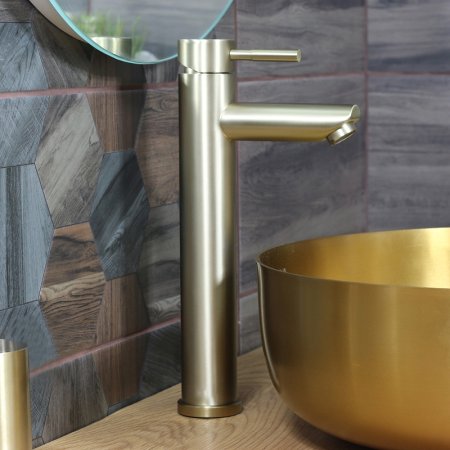 Смеситель для раковины Melana Tondo F610102PVD-G Золото 