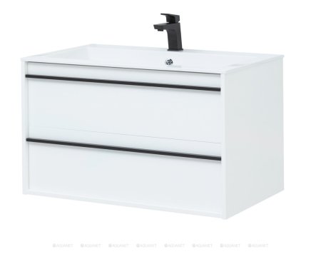 Тумба с раковиной Aquanet Lino 90 белый матовый 