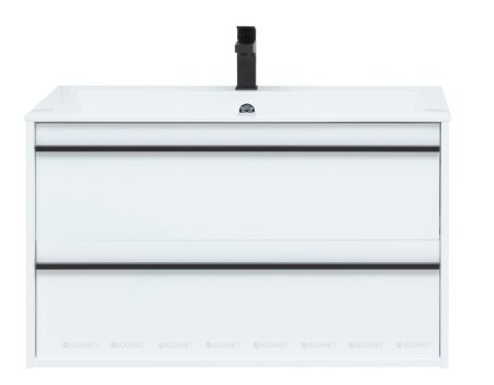 Тумба с раковиной Aquanet Lino 90 белый матовый 