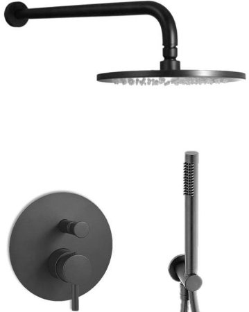 Душевая система Paffoni Light KITLIG015NOKING Черная матовая 