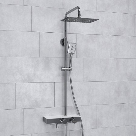 Душевая система WasserKRAFT A113.069.126.CH Thermo с термостатом Хром Белая 