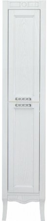 Шкаф пенал Azario Carolina 40 CS00068639 Белый с патиной Серебро 