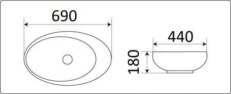Раковина CeramaLux 78456 накладная 