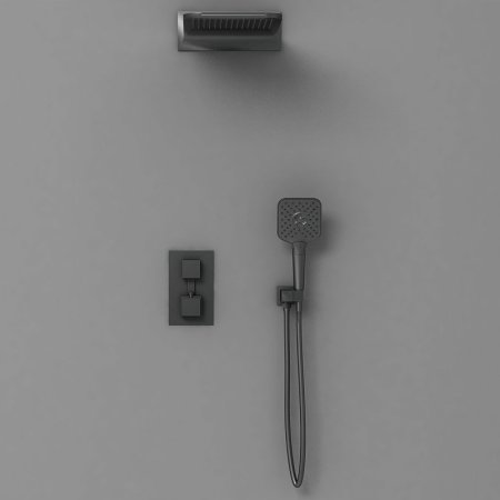 Душевая система Vincea VSFW-103TMB с термостатом Черная матовая 