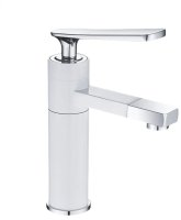 Смеситель для раковины с поворотным носиком Shevanik S6601F, белый/хром