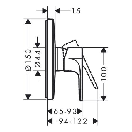 Смеситель Hansgrohe Rebris S 72667000 встраиваемый для душа хром 