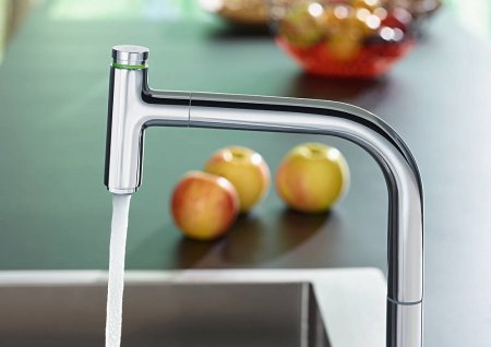 Смеситель Hansgrohe Metris Select M71 73804000 для кухонной мойки, хром 