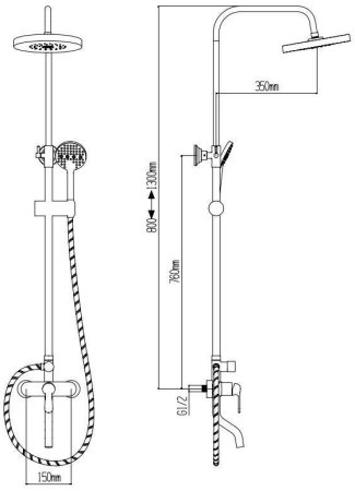 Душевая система Boch mann ECO черная 