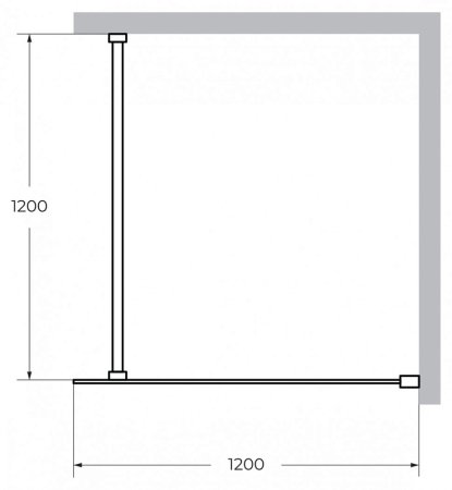 Душевая перегородка Cezares Liberta-L-1-120-120-C-Cr стекло прозрачное, кронштейн 120 см 