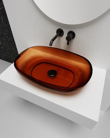 Раковина-чаша Abber Kristall 60 AT2805Opal Коричневая 