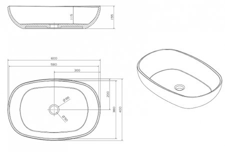 Раковина-чаша Abber Kristall 60 AT2805Opal Коричневая 