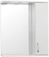 Зеркало со шкафом Style Line Эко стандарт Панда 75 С с подсветкой Белый глянец