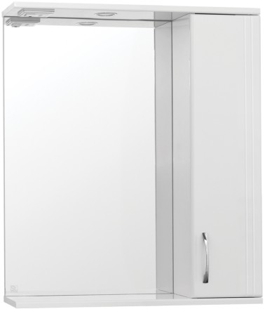 Зеркало со шкафом Style Line Эко стандарт Панда 75 С с подсветкой Белый глянец 