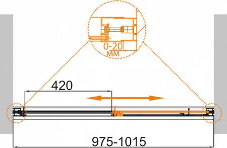 Душевая дверь в нишу Cezares Comfort BF1 100 C Cr 