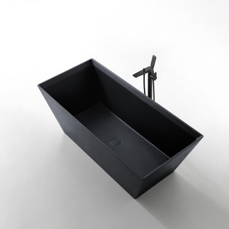 Ванна из искусственного камня Abber Berlin 170x75 AM9912B Черная без гидромассажа 