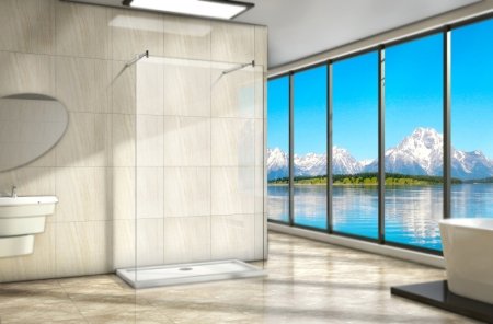 Душевая перегородка WeltWasser WW400 H-2 120 10000001236 кронштейны Хром стекло прозрачное 