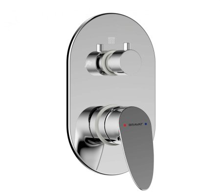Смеситель для душа встраиваемый на 3 потока Bravat Drop P69190C-RUS, хром 