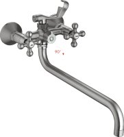 Смеситель для ванны длинный излив сатин 7128S HAIBA CRON CN2619-5