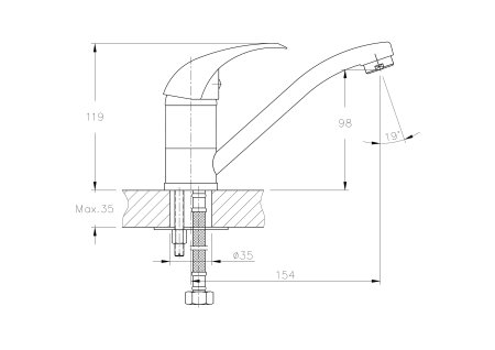Смеситель для раковины HAIBA HB4515-K 