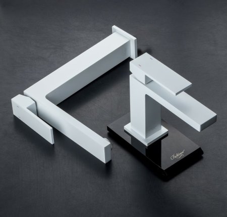 Смеситель для раковины Boheme Qubic 471-MW Белый матовый 