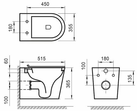 Унитаз BelBagno Flay-R BB053CHR подвесной без сиденья 