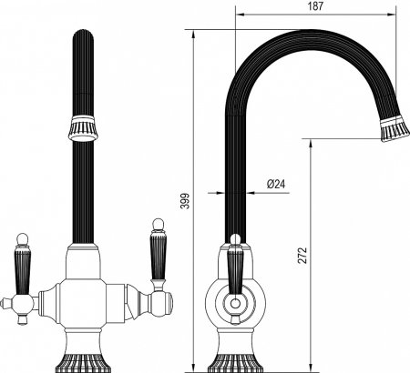 Смеситель для кухонной мойки Zorg Sanitary ZR 352 YF SATIN 